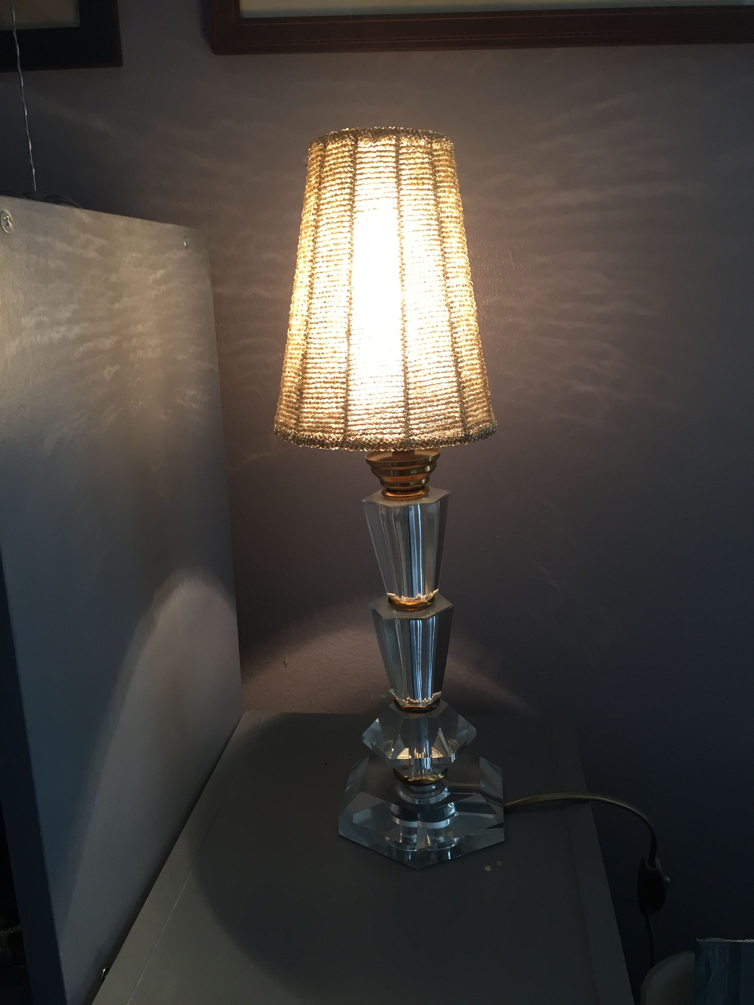 Art deco crystal lamp