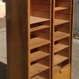 Office storage with sliding curtain