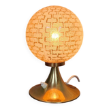 Space Age brass and textured glass table lamp, 1970s
