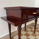 Scandinavian style varnished wood bedside tables from the 60s (X2)