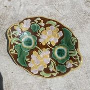 English slipware plate from the 19th century, English majolica.