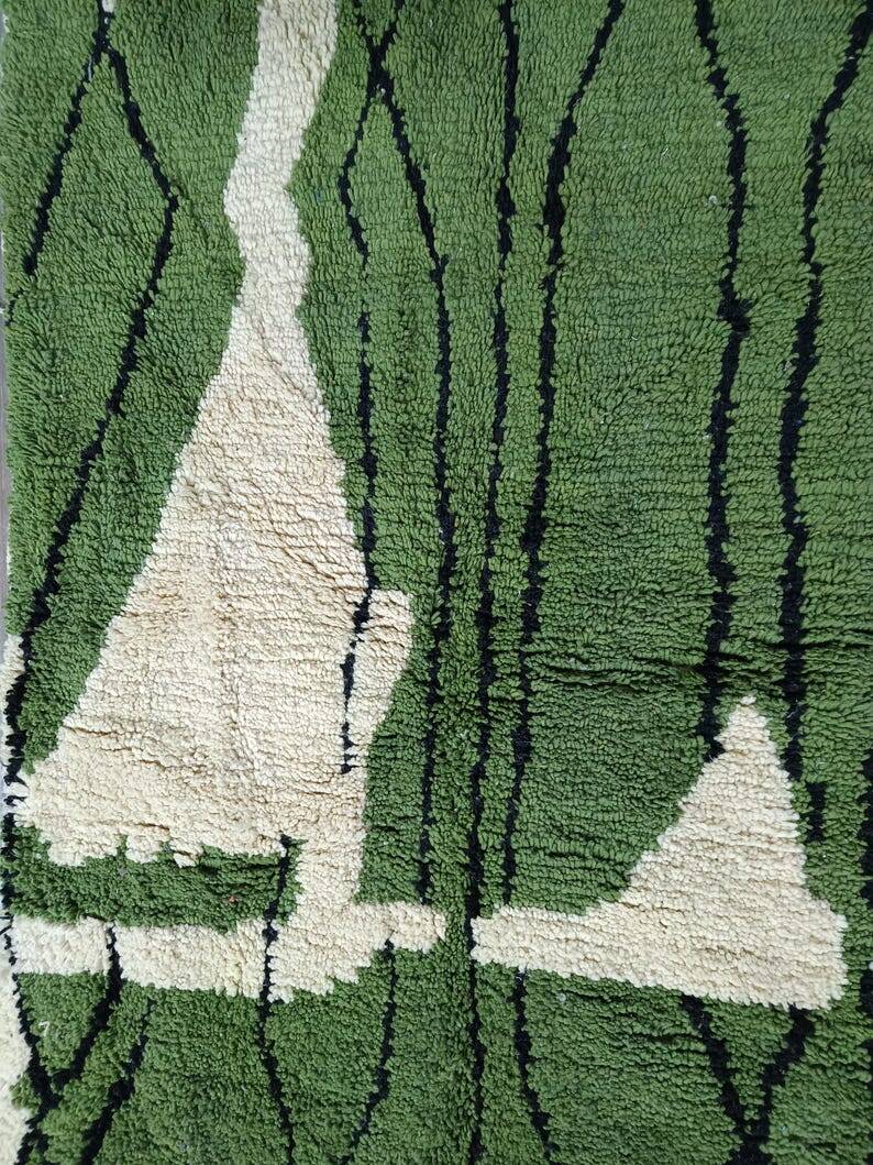 Green Moroccan rug, authentic Moroccan rug, 150/250cm