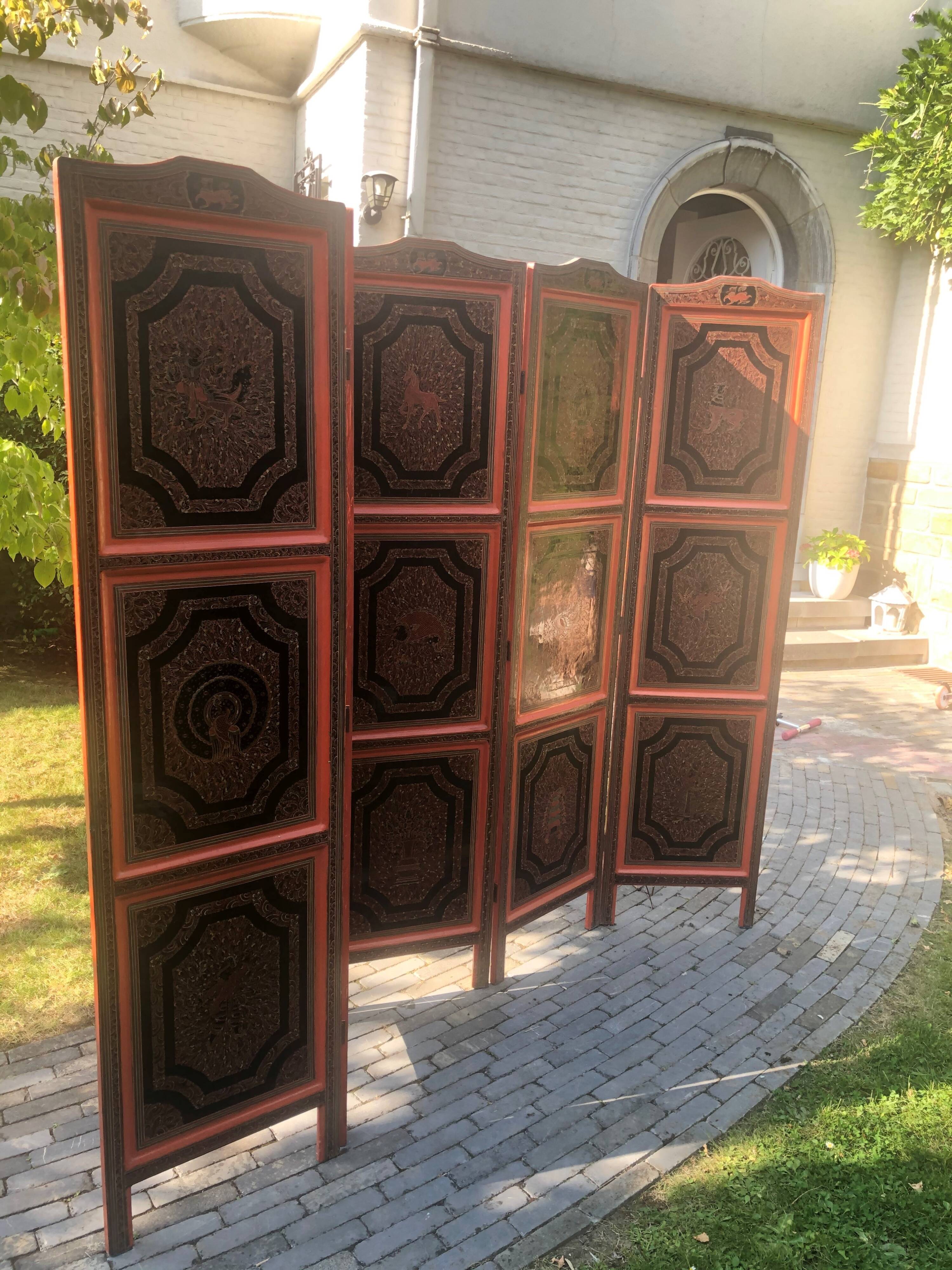 Asian lacquer screen