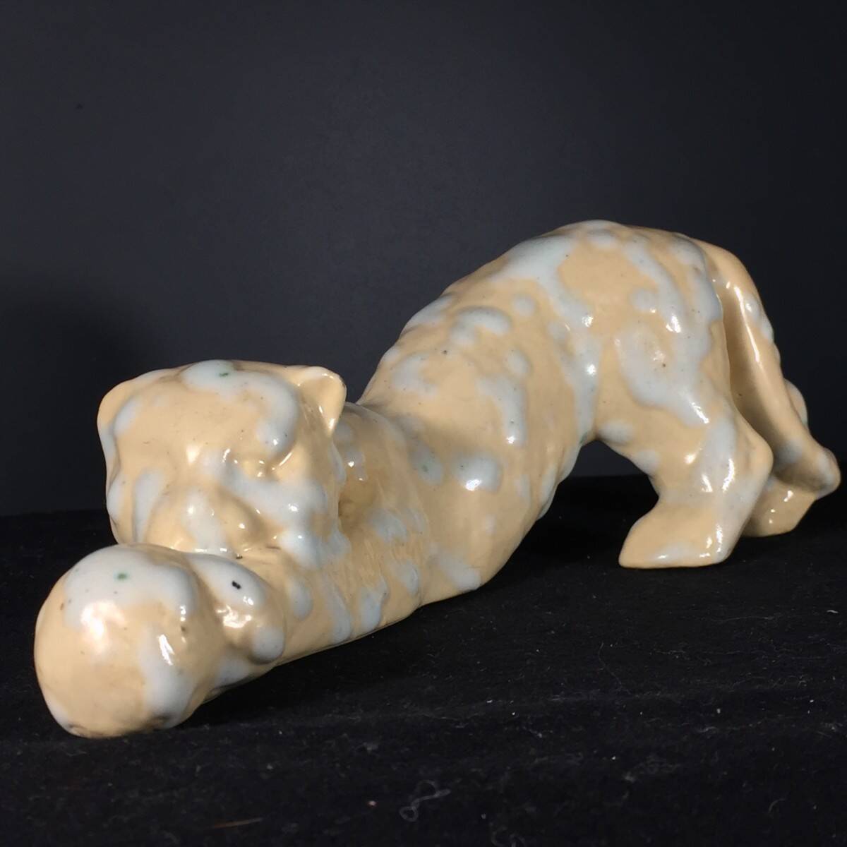 Art Deco Panthere / Cat sculpture in signed ceramic, Domien Ingels style