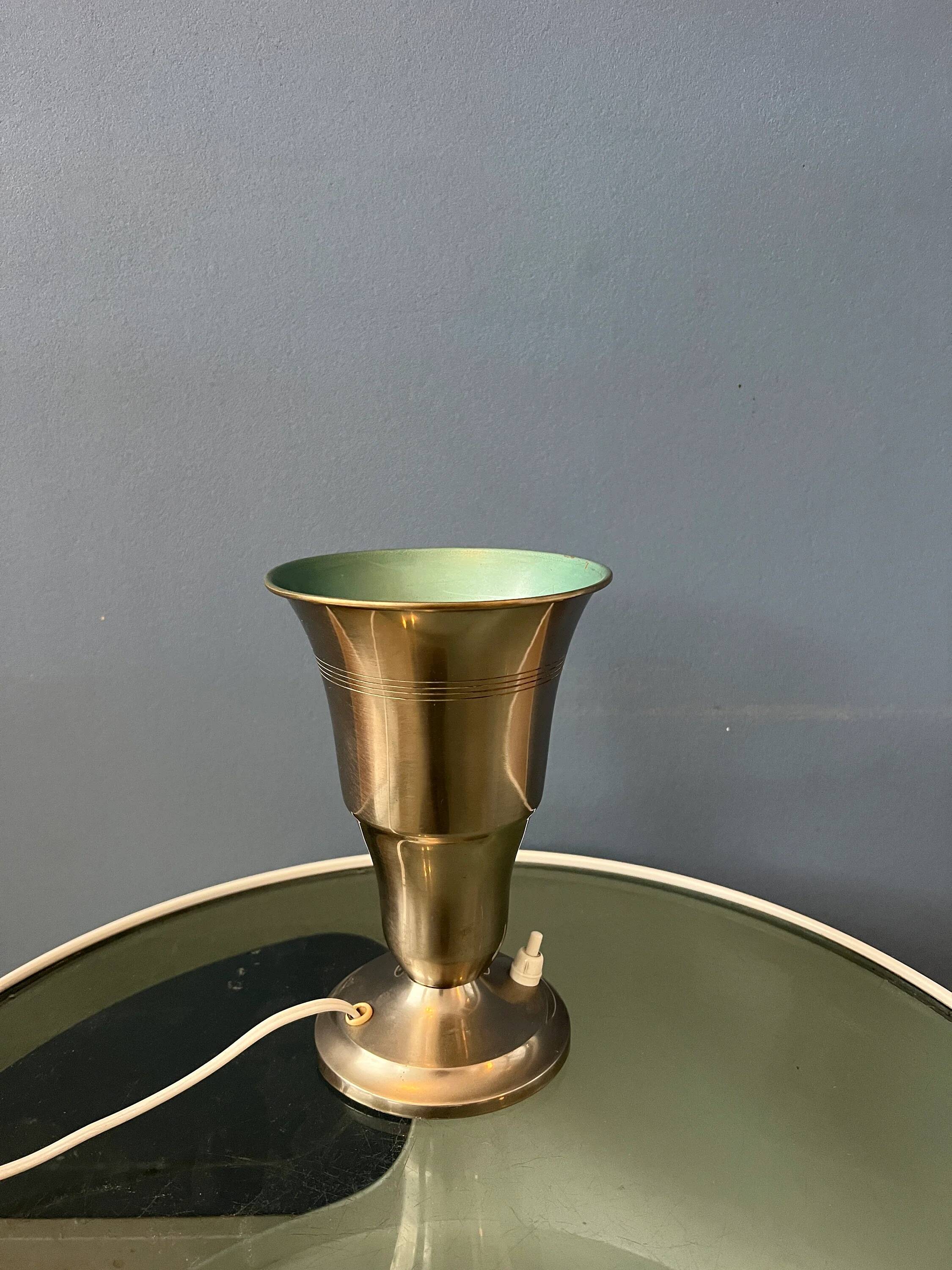 Table uplighter lamp "Cup" in metal, silver colour