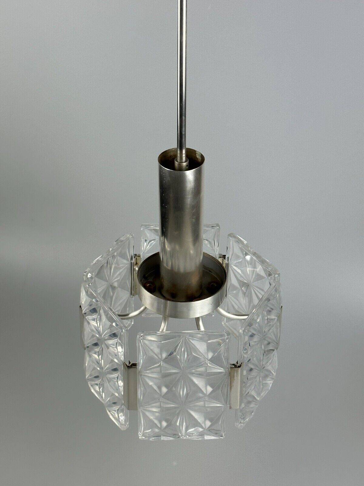 60s 70s ceiling lamp chandelier Hillebrand Leuchten Germany glass metal