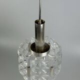 60s 70s ceiling lamp chandelier Hillebrand Leuchten Germany glass metal