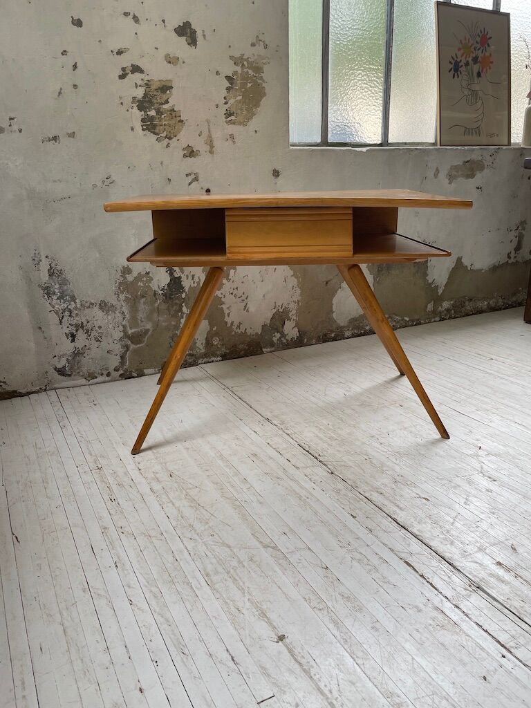 Vintage oak compass desk