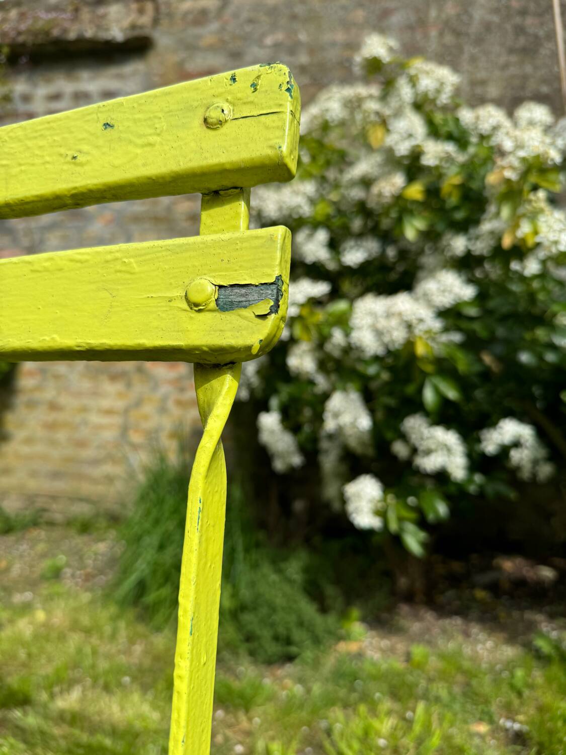 Two old folding garden chairs