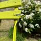 Two old folding garden chairs
