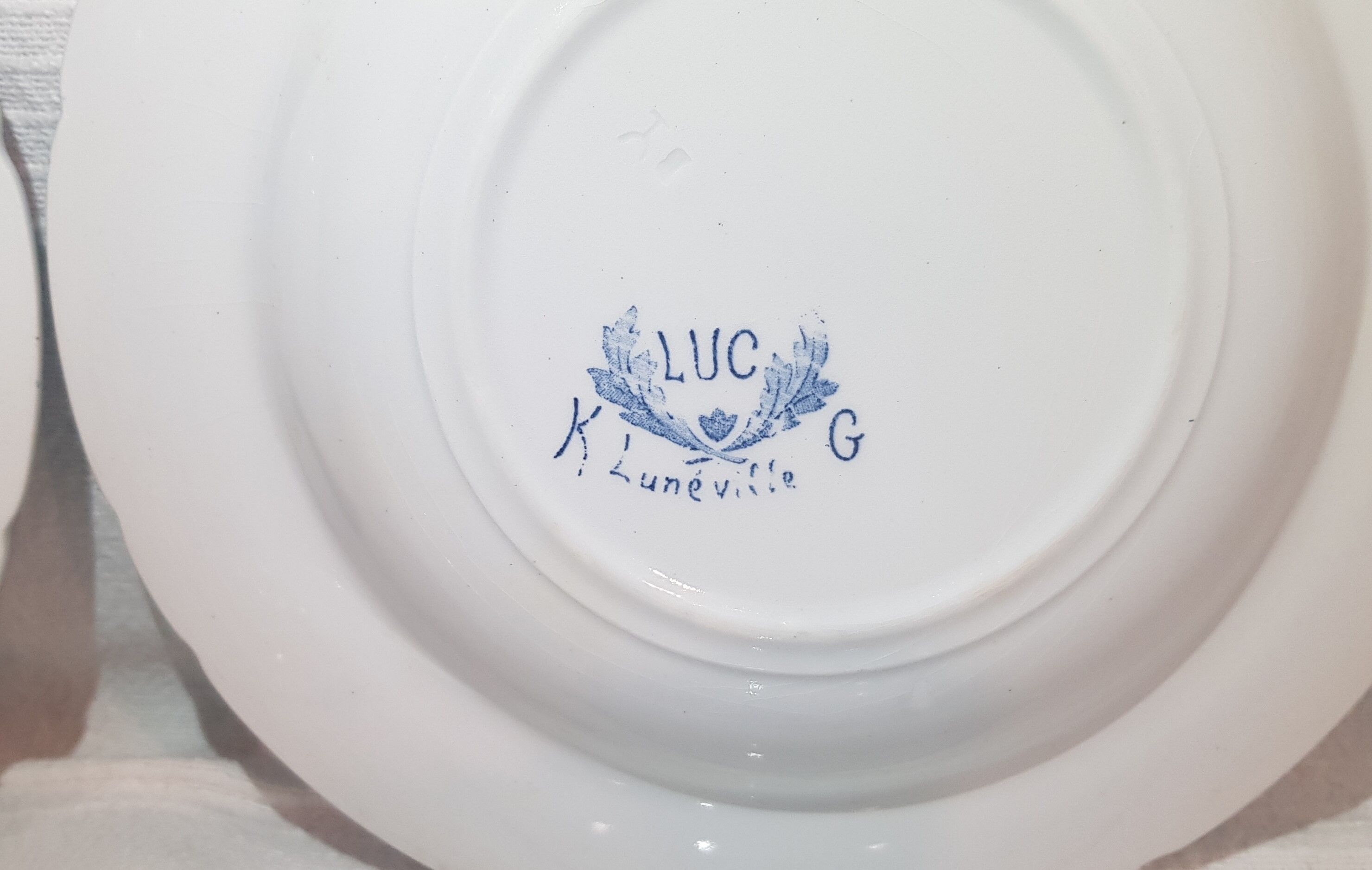 Set of 4 soup plates in Luneville earthenware model Luc, iron earth