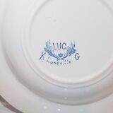 Set of 4 soup plates in Luneville earthenware model Luc, iron earth