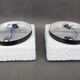 1970s Pair of Milky Glass Square Ceiling Lights, Czechoslovakia