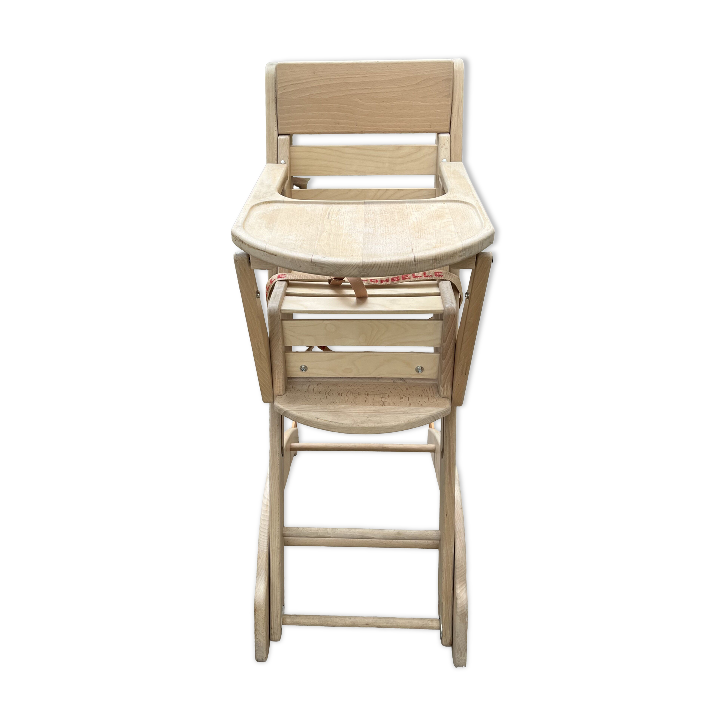 Wooden high baby chair