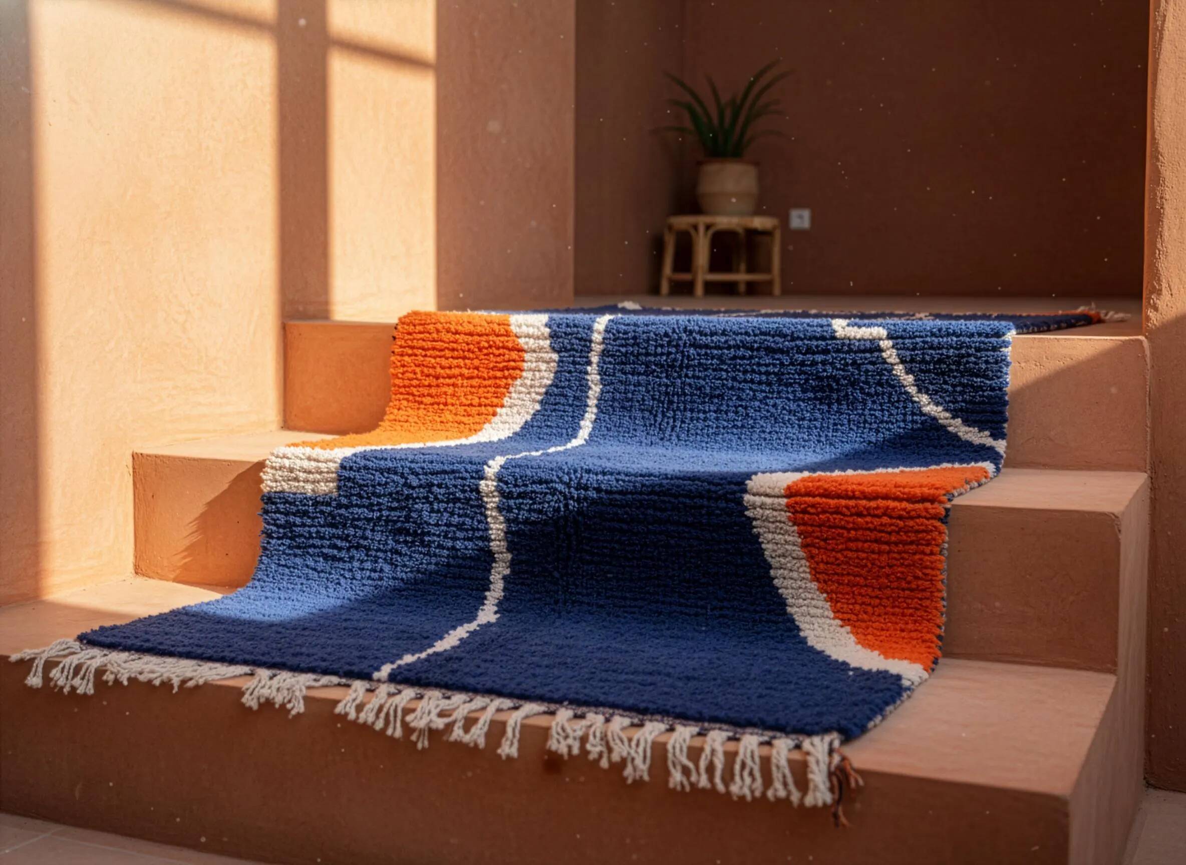 Handmade pure wool Moroccan rug 3x2 m