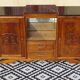Walnut buffet with black marble top
