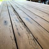 Large raw wood dining table