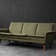Vintage Danish Mid-Century Modern Green 3-Seater Sofa by Folke Ohlsson
