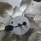 ceiling lamp or wall lamp masca flower leaves metal golden green 40 cm