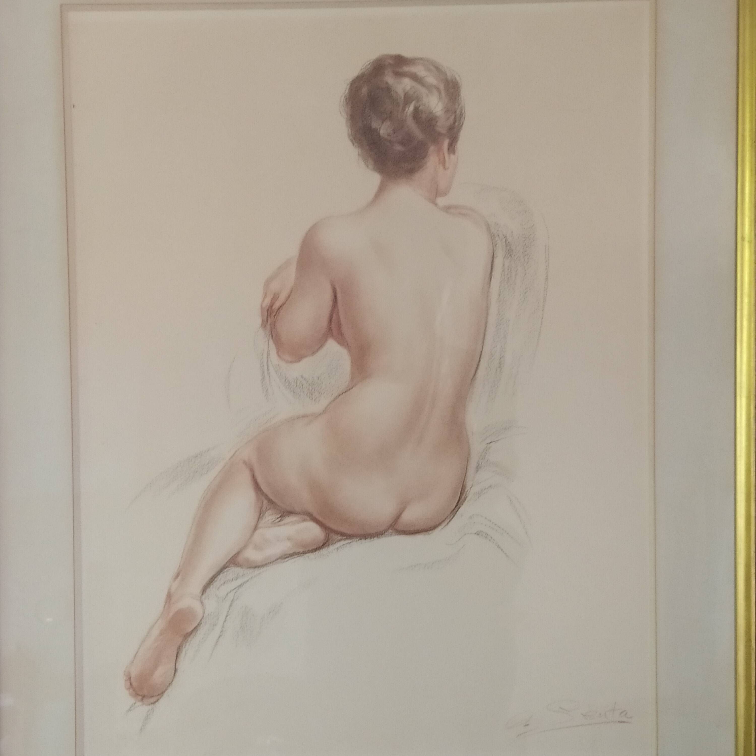 Female nude signed Albert Genta