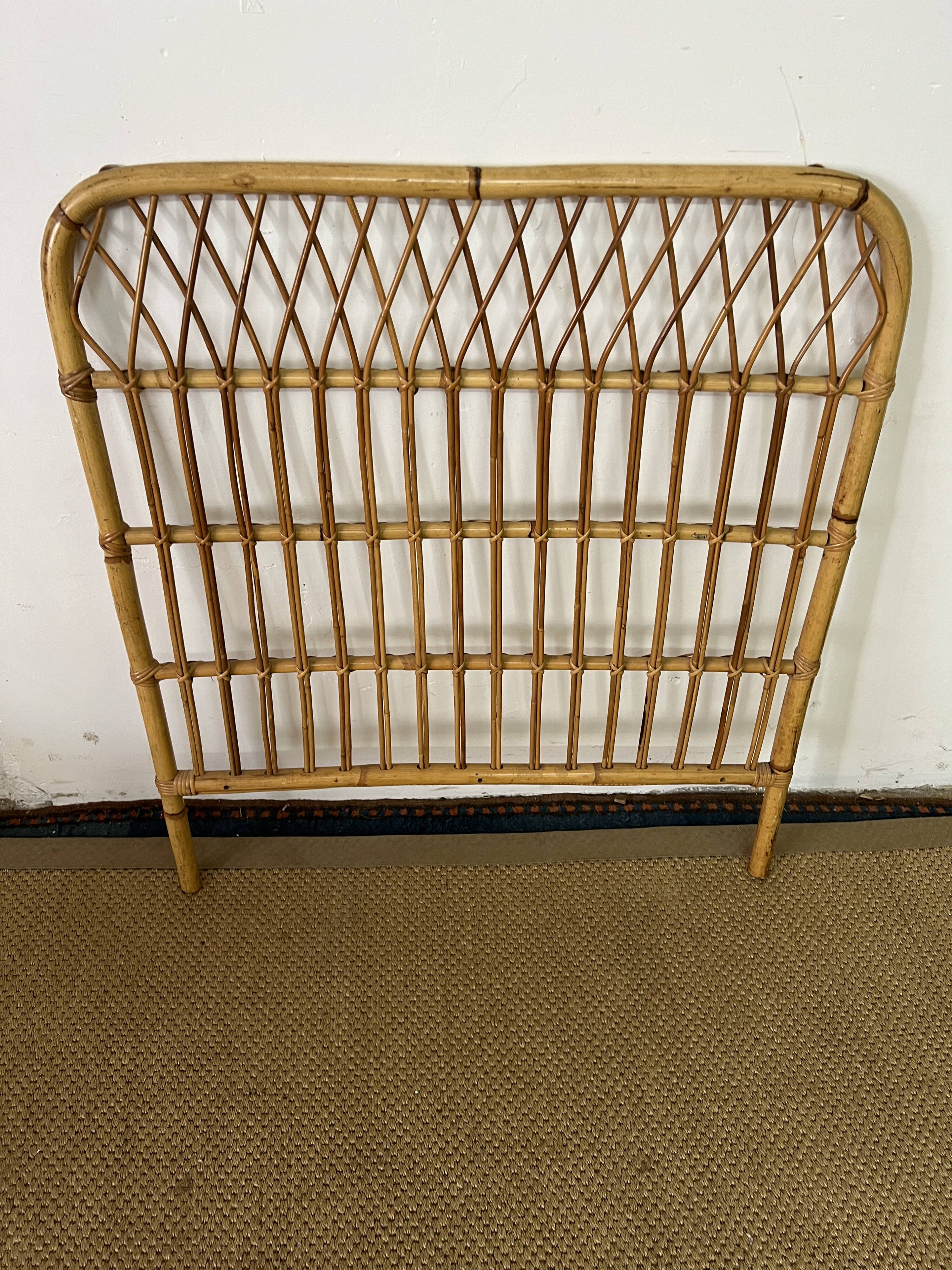 Vintage bamboo and rattan headboard
