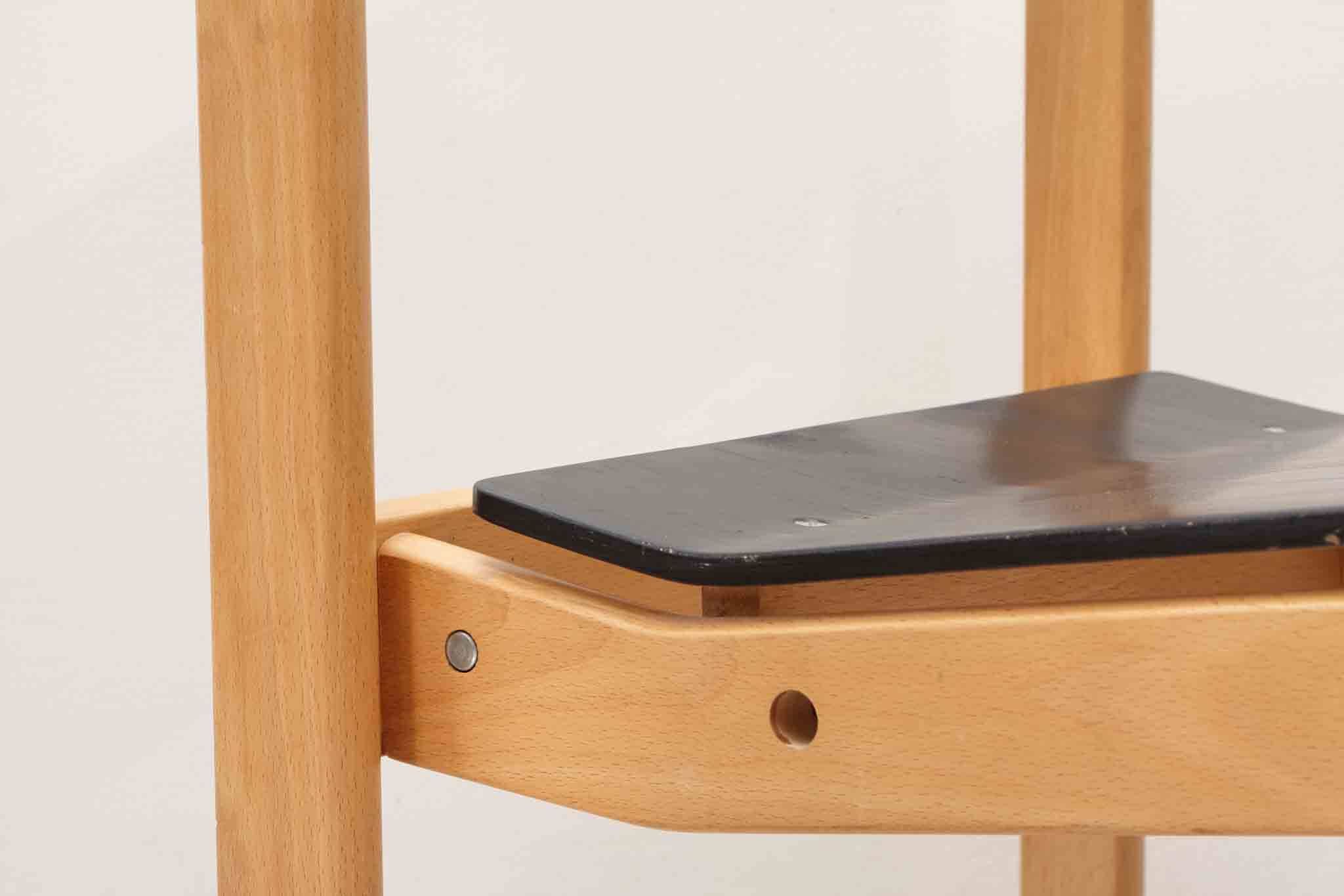 Scandinavian black and beech chair