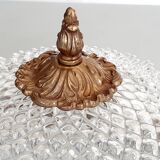 Ceiling lamp in glass and bronze