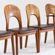 Vintage Danish teak dining chairs by Niels Koefoed set of 8