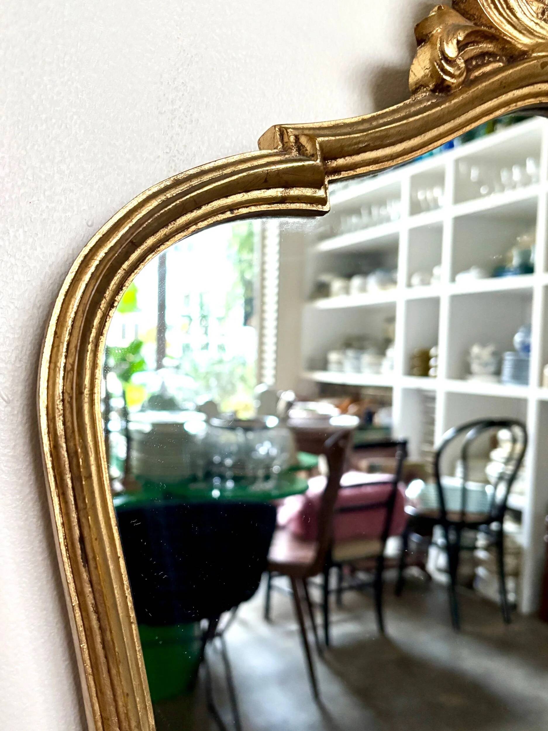Classic gold shell mirror