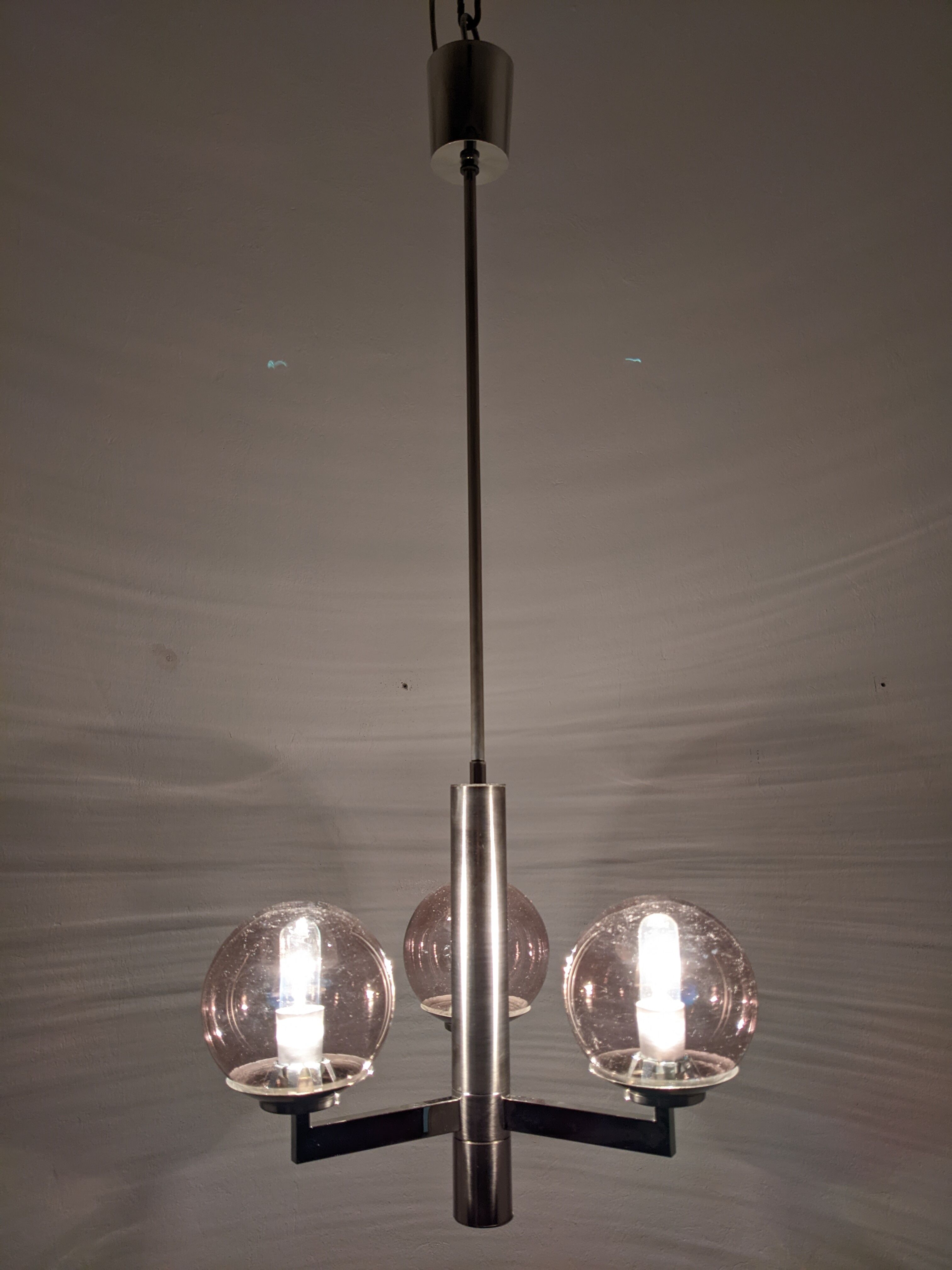3-light space age chandelier from the 60s-70s