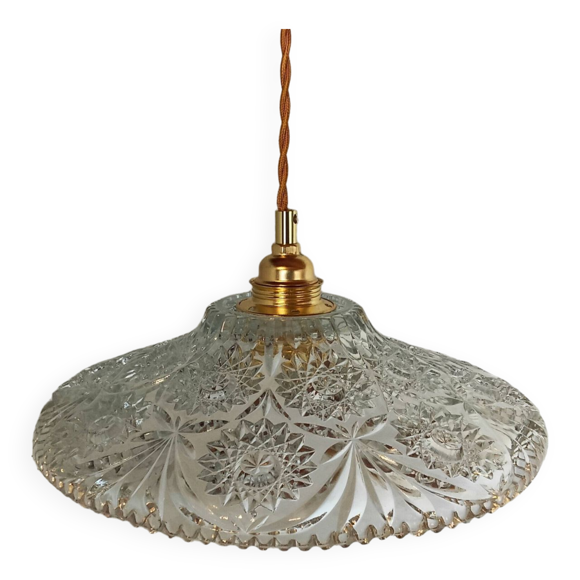 Vintage chiseled glass pendant light