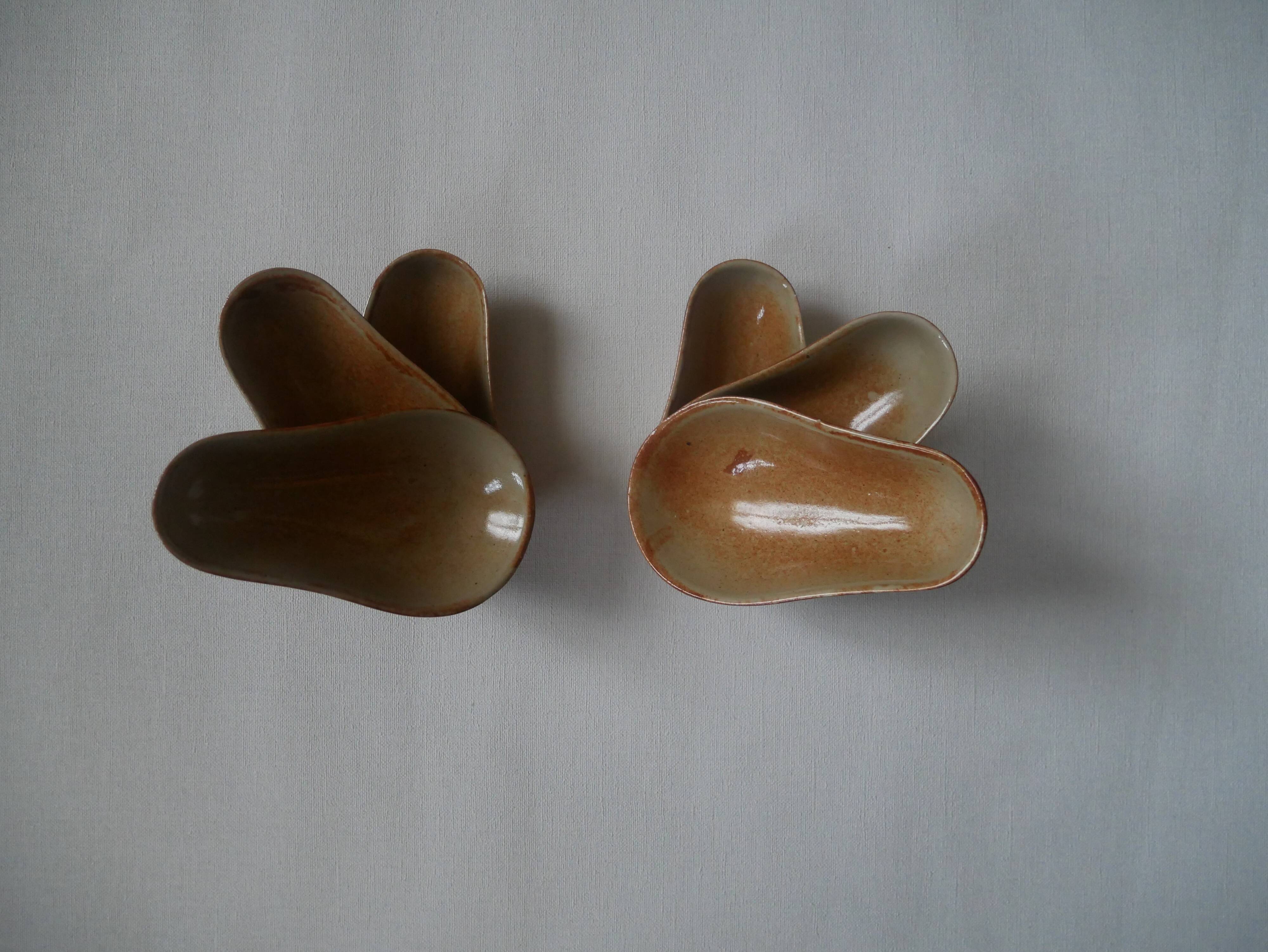 Handmade stoneware avocado dinner set