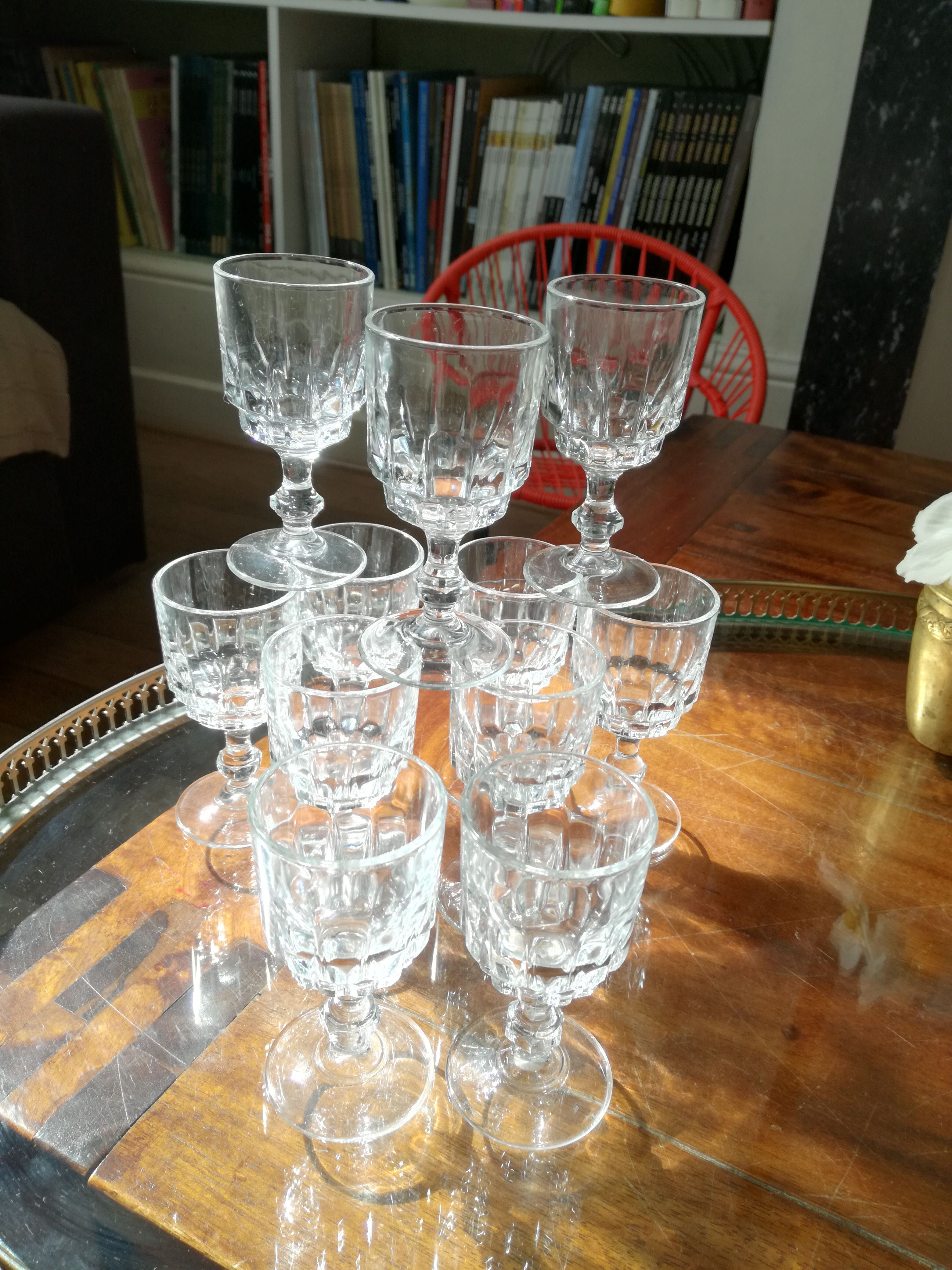 Lot de 11 Verres à liqueur en cristal