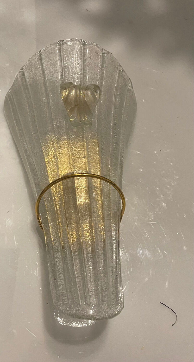 Large Venetian Murano Glass Sconces Set of 3