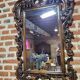 Carved wood mirror in cherry tree 100x75cm