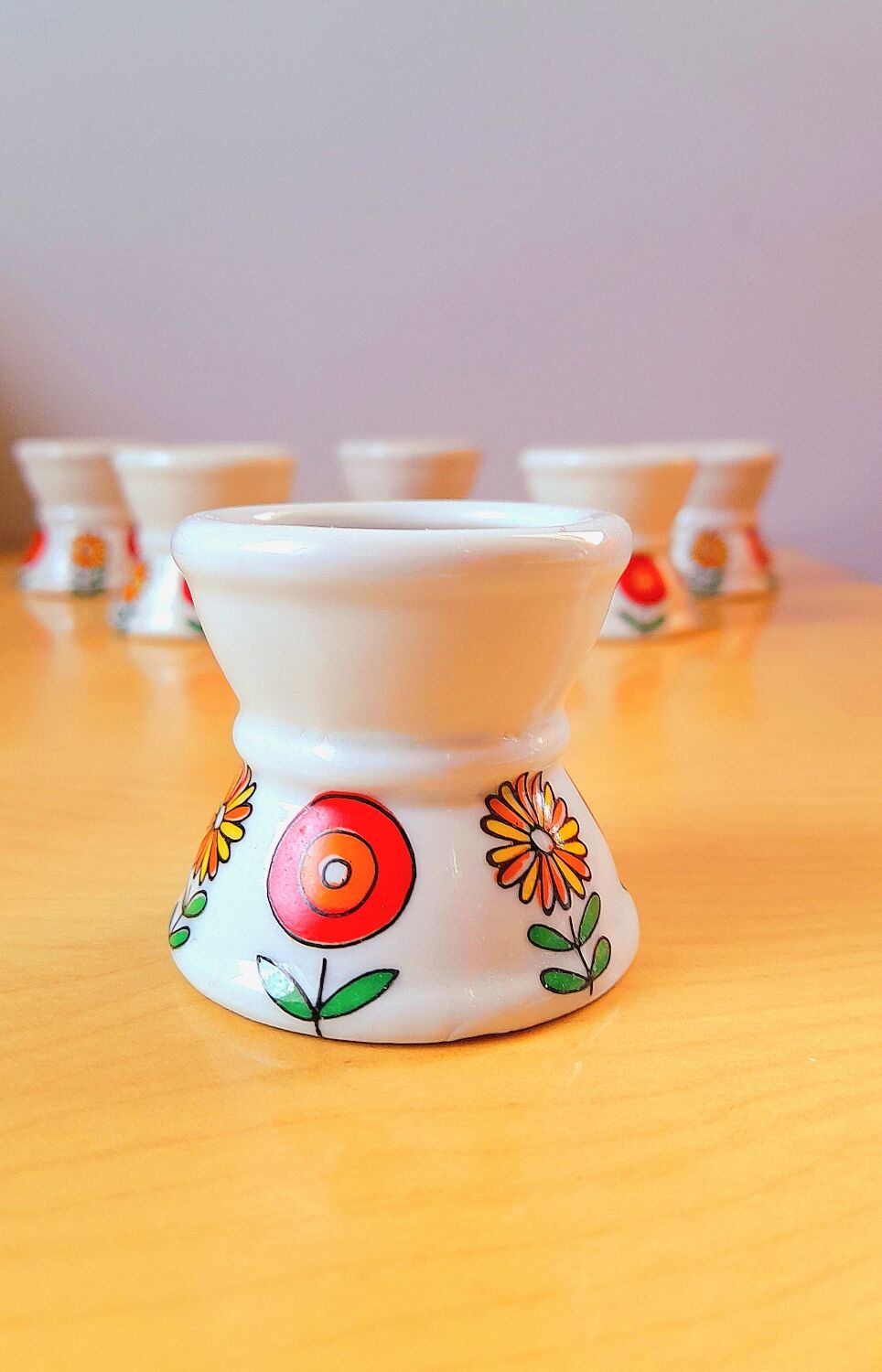 Set of 6 pop 70s poppies
