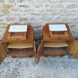 Massive chene and formica bedsides