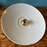 Green enameled sheet metal pendant light