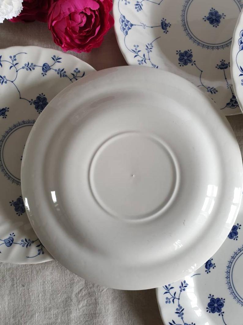 Old Flat plates X6 motif "Royal Copenhagen" in retro earthenware