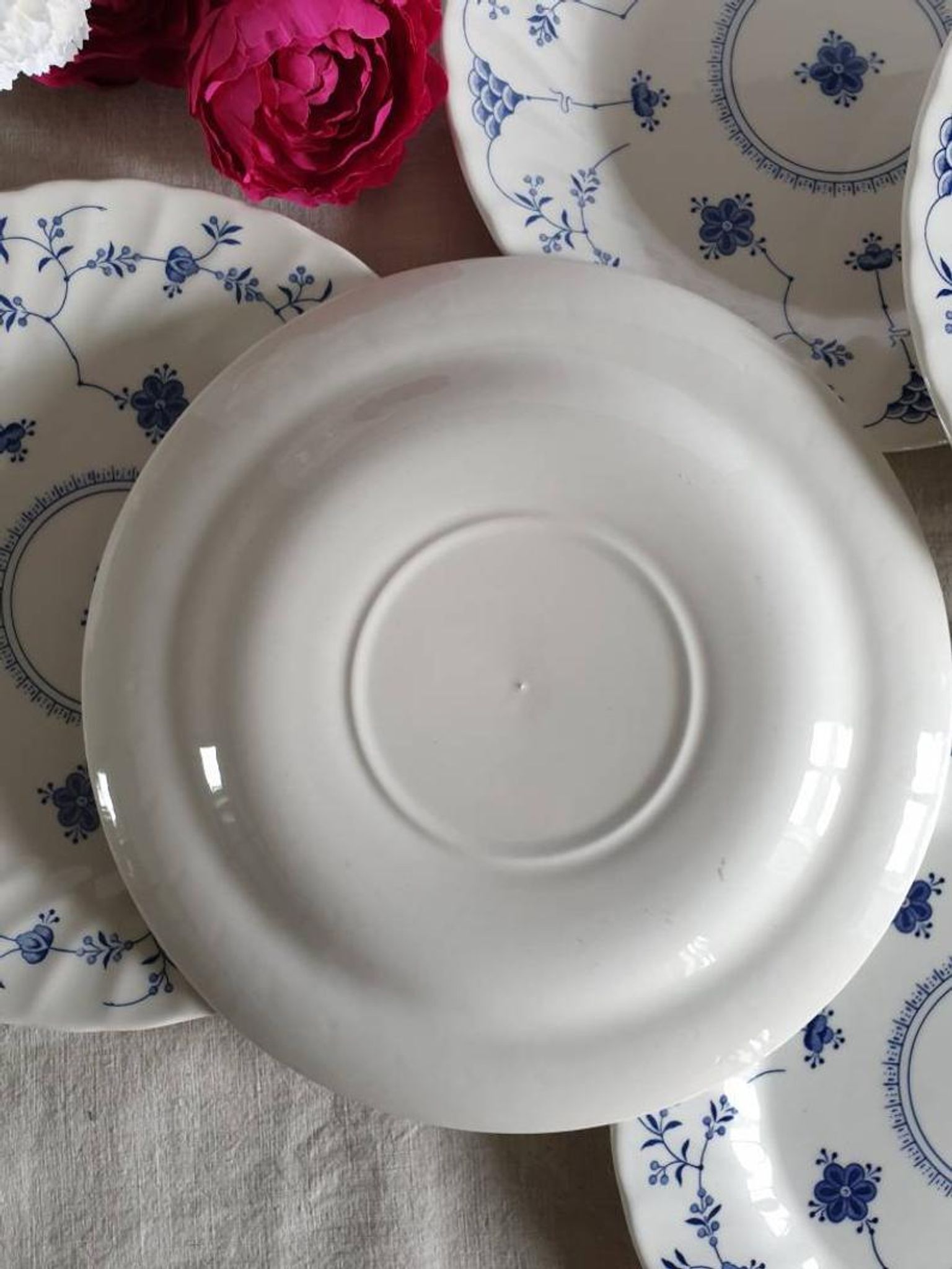 Old Flat plates X6 motif "Royal Copenhagen" in retro earthenware