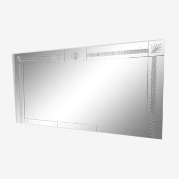 Large Venetian beveled mirror XXL bistro type 70s