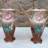 Pair of slipware vases