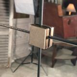 Square brewery mirror in metal champagne color 178 cm