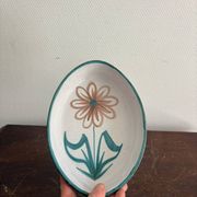 Plat Ovale Marguerite Céramique Vallauris Robert Picault Vintage 50's