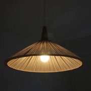 Suspension ELEONORE — 60 cm, lin et coton rayé terra