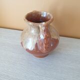 Vase en grès signé Point