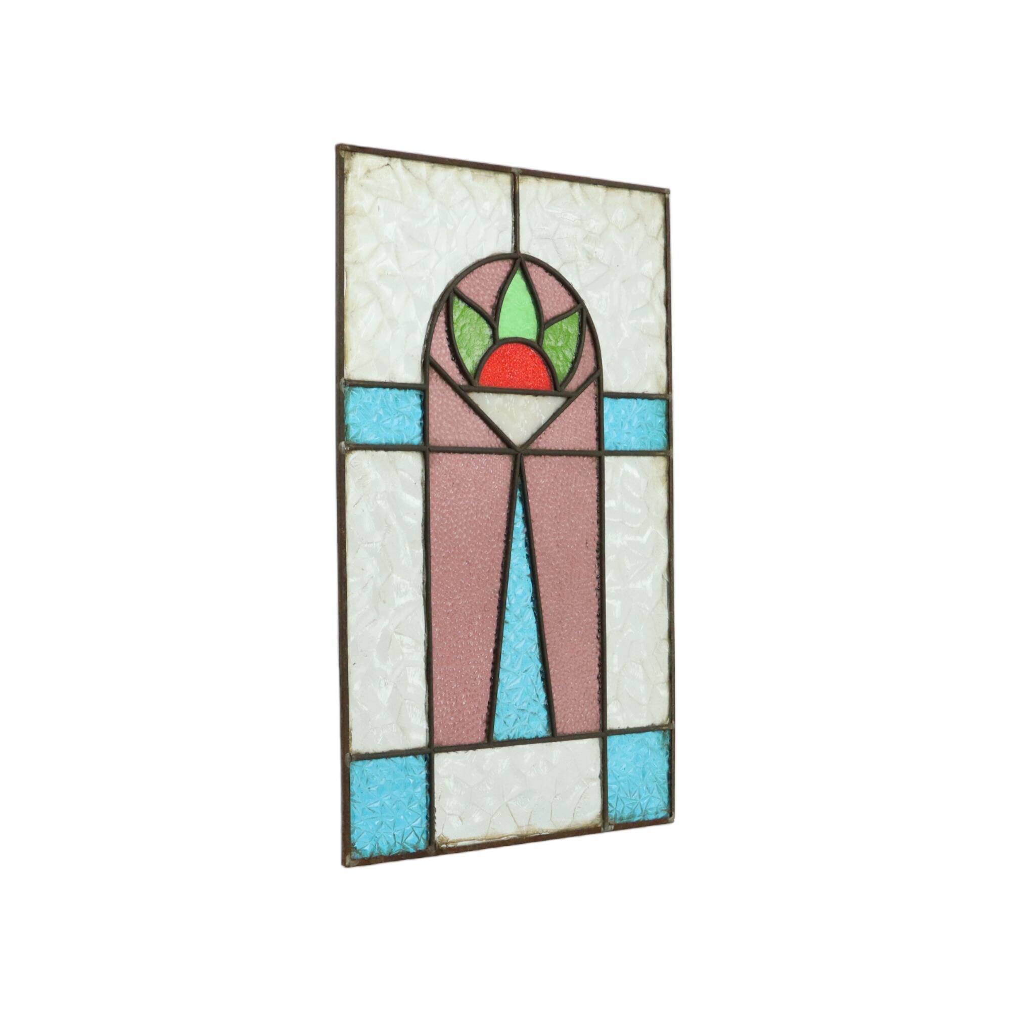 Art Deco Stained Glass Window Stained Glass Decorative Flower Suncatcher 47cm