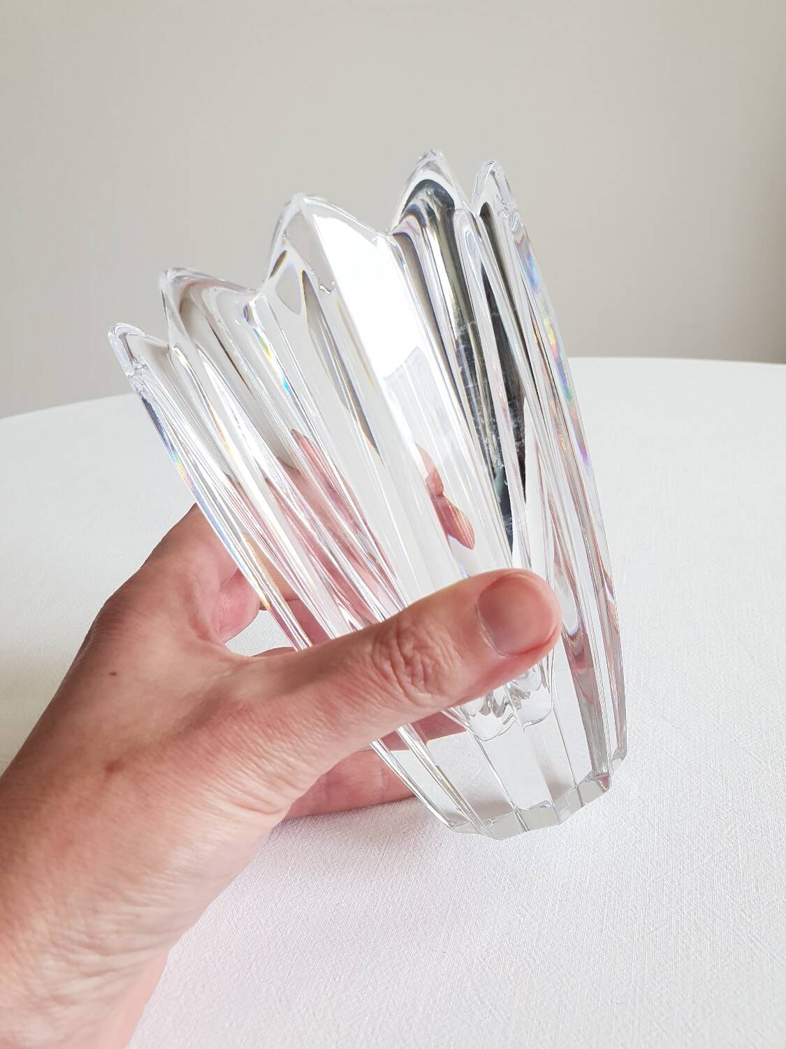 Vase tulipe en cristal suède 70s