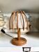 Beige rattan and cotton table lamp