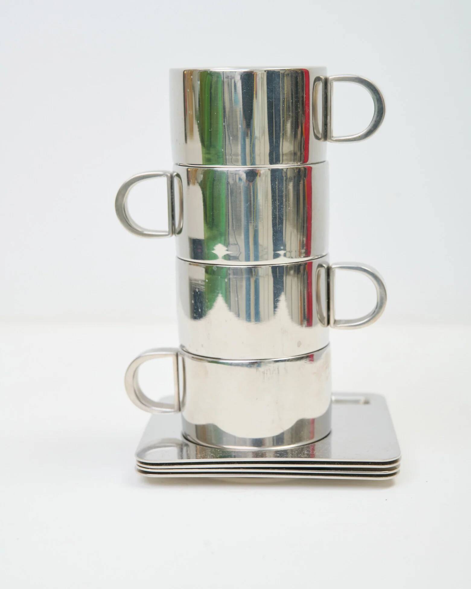 4 tasses à café et sous-tasses, style Guido Bergna, années 1960